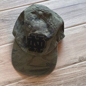 University of Notre Dame Camouflage Camo Baseball Cap with Black Logo 47 Brand